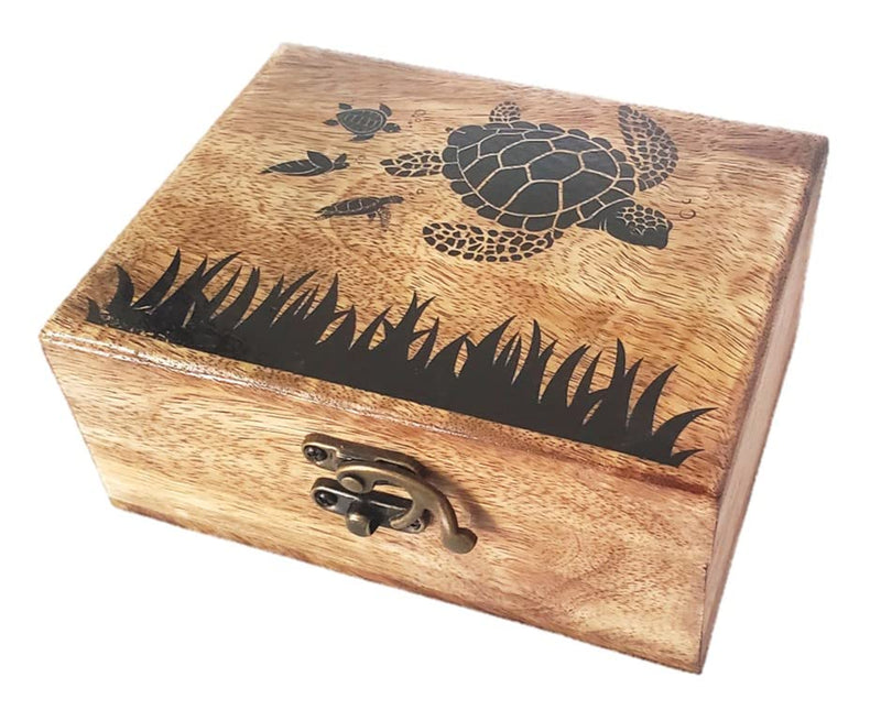 RK Collections Sea Turtle Lovers Jewelry Trinket Keepsake Box. Home Decor, Gifts for Beach and Nautical Lovers