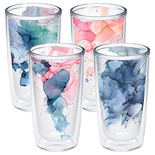 Tervis Made in USA Double Walled Inkreel - Crystal Nature Collection Insulated Tumbler Cup Keeps Drinks Cold & Hot, 16oz 4pk, Assorted Inkreel - Nature Collection 16oz Classic Tumbler, Set of 4
