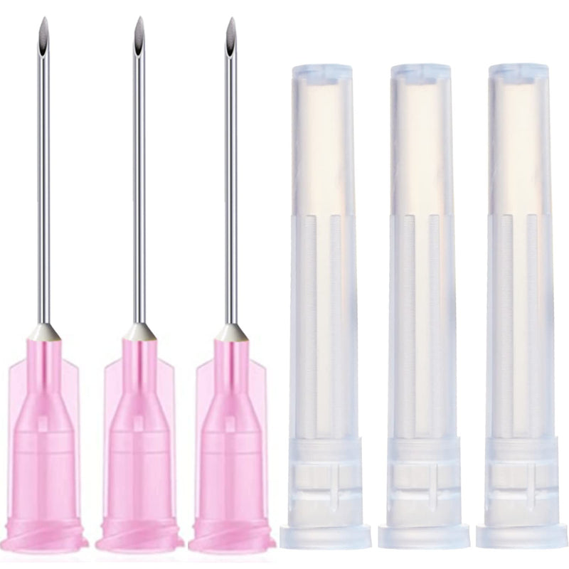 [Australia - AusPower] - 100 Pack 18Ga 1 Inch Sterile Disposable Injection Needle with Cap for Scientific and Industrial Dispensing Needl Accessories 