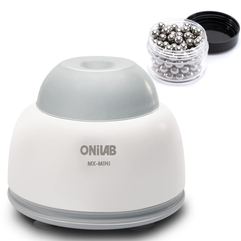 [Australia - AusPower] - ONiLAB Mini Vortex Mixer with Touch Function, Lab Mixing, Nail Polish,Eyelash Adhesives and Acrylic Paints Mixing, Lab Vortexer for Tubes,Include 120 pcs Stainless Steel Mixing Balls Round-gray 