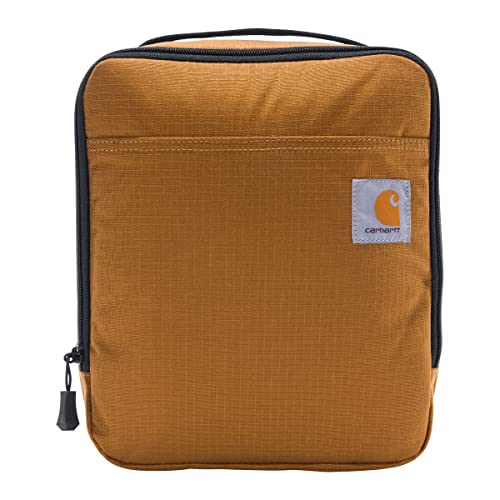 Carhartt Cargo Series insulated cooler in Carhartt brown with four can capacity, durable thermocooler for lunch storage.