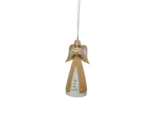 Enesco Foundations Joy to The World Angel Hanging Ornament, 4.65 Inch, Multicolor