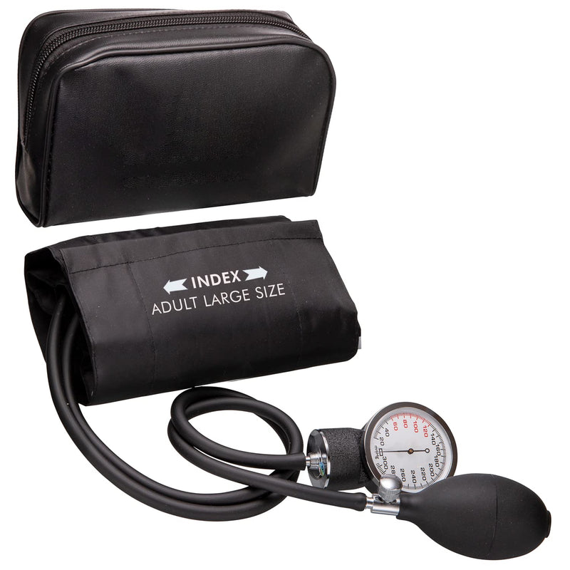 [Australia - AusPower] - NOVAMEDIC Professional Black Large Adult Size Blood Pressure Machine, Aneroid Sphygmomanometer Medical Supplies, Manual Emergency BP Monitor for High Blood Pressure with Carrying Case 