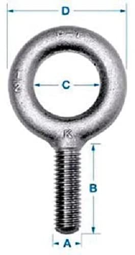 Crimp Supply 1/2-20 x 1-1/2 shoulder pattern eyebolt, fine thread, zinc finish