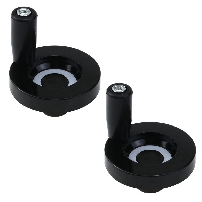 [Australia - AusPower] - 2PCS Hand Crank Revolving Handle 63x8mm Hand Wheel M6 Thread Handle for Lathe, Machine,Grinder(2.48") 