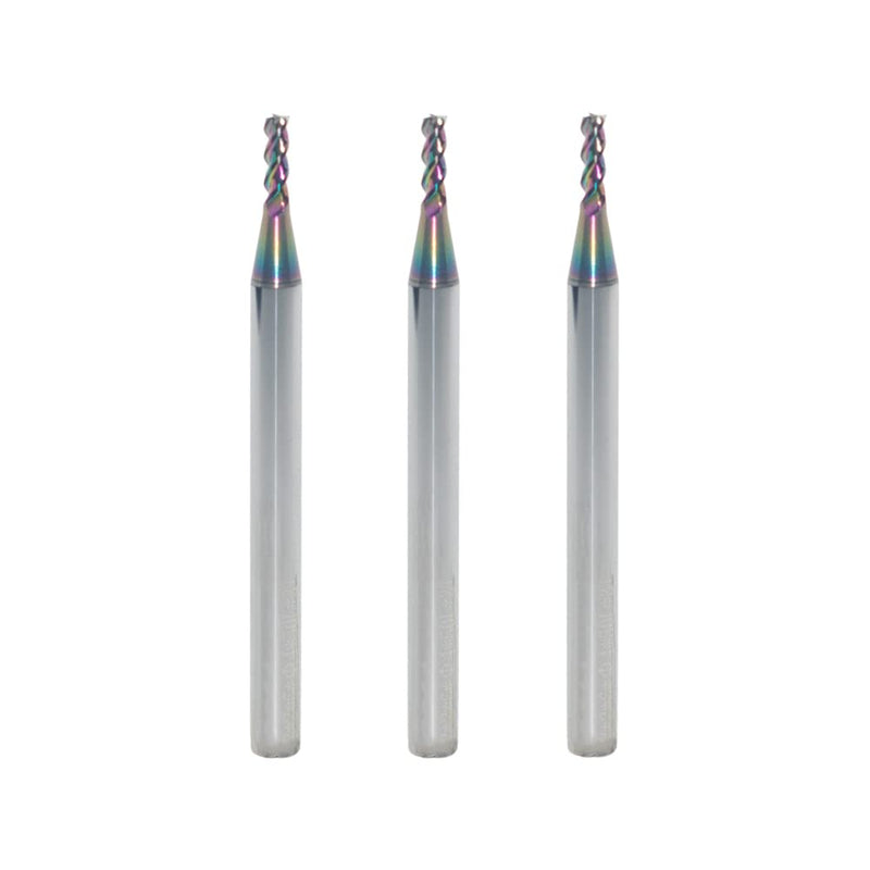 [Australia - AusPower] - 2mm Carbide Square End Mill for Aluminum & Copper Applications, 3-Flute, HRC 55 Deg, DLC Coating, End Mill Bits, High Feed U-Type Design, for Roughing and Finishing (3 Pieces) 2mm (3 Pieces) 