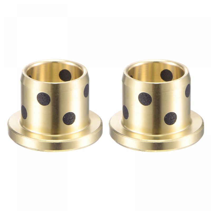 [Australia - AusPower] - uxcell Flanged Sleeve Bearings 12mm Bore 15mm OD 15mm Length 21mm Flanged Dia 3mm Flange Thickness Wrapped Oilless Bushings Brass 2pcs 12x15x15mm 