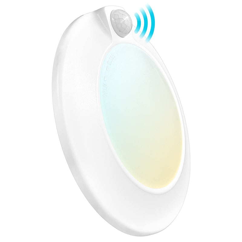 LUXRITE 4 Inch LED Motion Sensor Ceiling Light, 120V, 3 Color Selectable 3000K-5000K, 30s Timeout, 10W, 600 Lumens, Wet Rated, Automatic Flush Mount Light Fixture - Closet, Entryway, Hallway