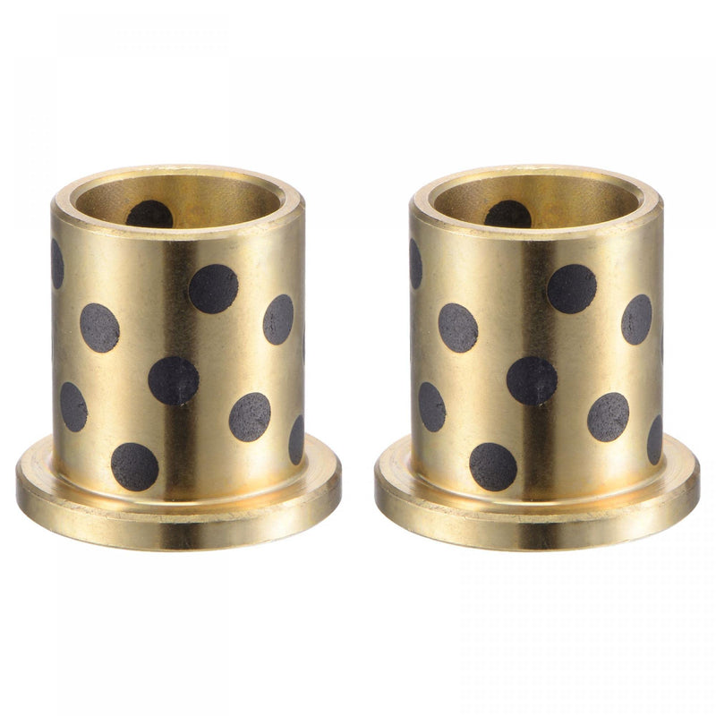 [Australia - AusPower] - uxcell Flanged Sleeve Bearings 16mm Bore 20mm OD 25mm Length 26mm Flanged Dia 3mm Flange Thickness Wrapped Oilless Bushings Brass 2pcs 16x20x25mm 