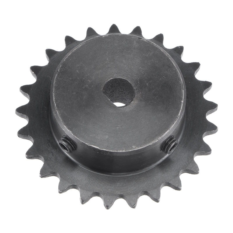 [Australia - AusPower] - uxcell 25 Tooth Roller Sprocket B Type, 25 Chain Single Strand 1/4" Pitch, 8 x 7.5mm Bore Black Oxide C45 Carbon Steel with Set Screws for ISO 04C Chain 