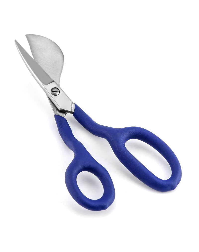 QWORK Duckbill Shears, 7 in Duckbill Applique Scissors, for Carpet Pile, Carpet Punch - Blue 1 Pc