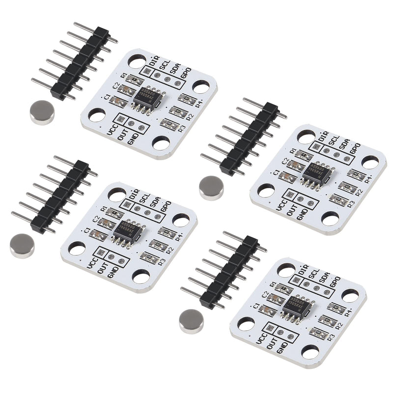 [Australia - AusPower] - 4PCS AS5600 Magnetic Encoder 12bit high Precision Magnetic Induction Angle Measurement Sensor Module 3.3V (4 PCS) 4 PCS 