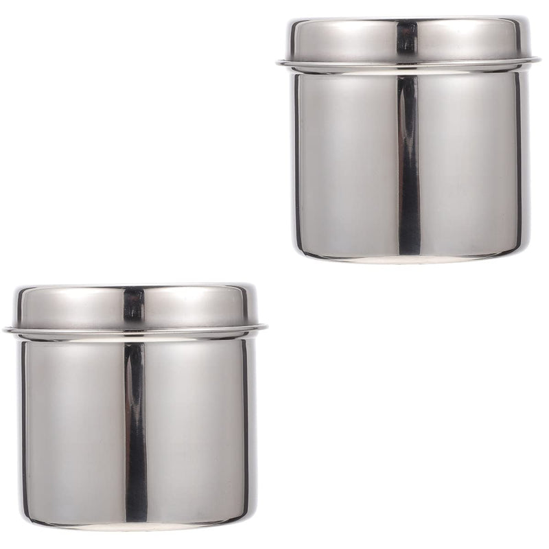 [Australia - AusPower] - Stainless Steel Gauze Jar 2pcs 304 Stainless Steel Medical Jar Cotton Container Bottle Anti Iodine Container for Hospital Storage Bottle 