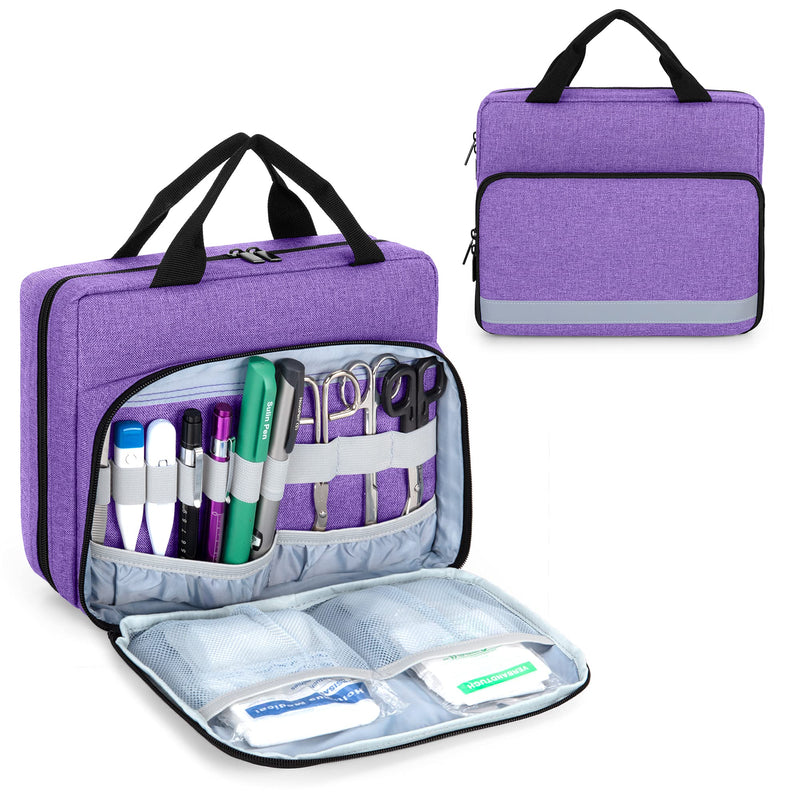 Trunab Bag for Two Stethoscopes Compatible with 3MLittmann/MDF/ADC | Small First Aid Bag for Nurses, Doctors or Nursing Students, Bag Only - Purple