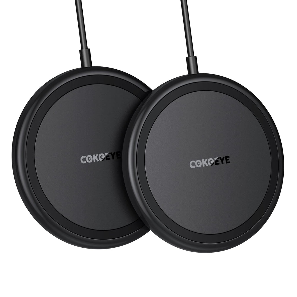 [Australia - AusPower] - Wireless Charger, 15W Max Fast Wireless Charging Pad 2-Pack Compatible with iPhone 15/15 Pro/15 Plus/15 ProMax/14/14 Pro/14 Plus/13/12/Samsung S24 /S24Ultra/S23 Ultra/S22/S21/S20/Note 10, AirPods Pro Black 