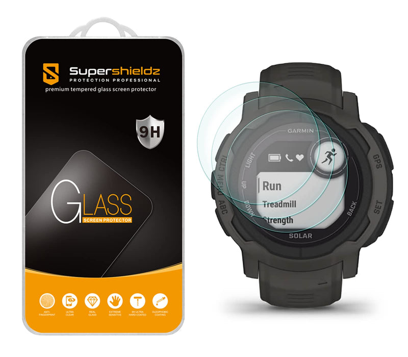 [Australia - AusPower] - Supershieldz (3 Pack) Designed for Garmin Instinct 2 / Instinct 2 Solar Tempered Glass Screen Protector, Anti Scratch, Bubble Free 