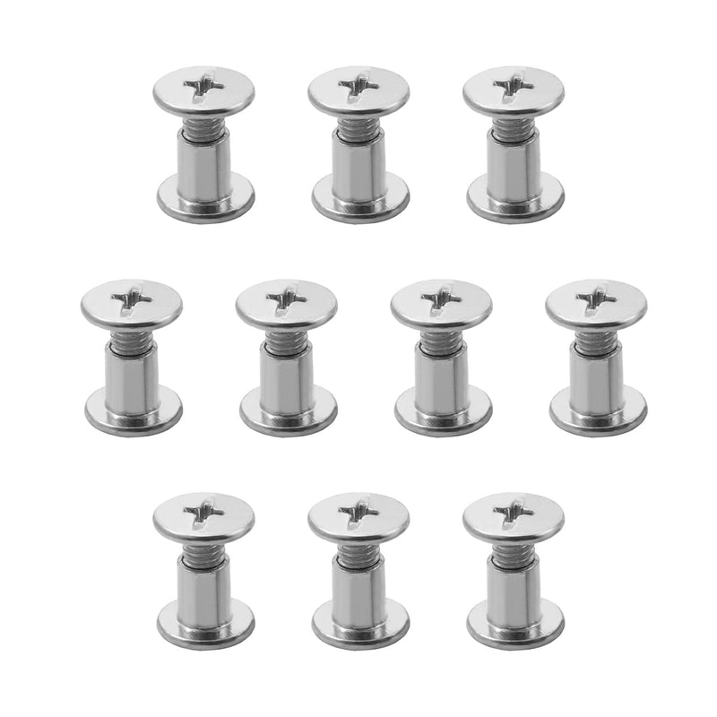 [Australia - AusPower] - Bettomshin 25Pcs M4 Binding Screw, M4 x 6mm Nickel Plated Carbon Steel Cross Head Butt Screw Binding Post Screw Kit for Scrapbook Photo Albums Bookbinding DIY Leather Saddles Purses Belt 