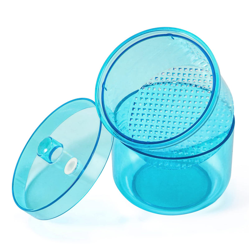 [Australia - AusPower] - Annhua Dental Bur Holder Cleaner Burs Soak Box with Strainer for Burs Cleaning, Soaking - Blue 