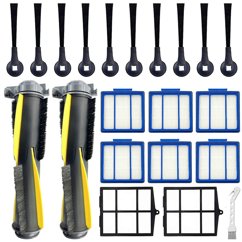 [Australia - AusPower] - Accessories Kit for Shark IQ RV1001AE, Shark AV911S EZ, AV1010AE RV1000 RV1001 AV970 AV993 AV1002AE UR1000SR UR1005AE Robot Vacuum Cleaner,2 Main Brush,6 Filters,10 Side Brushes,2 Pre Filter 2+2+6+12 Pack 