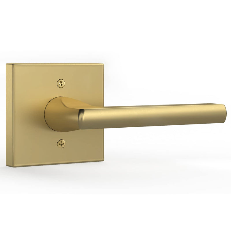 Mega Handles Prime Dummy Lever, Door Handle for Closet or French Doors, Single Side Door Levers, Non-Turning, Fits All Standard Door Sizes, Exposed Screws Included - Satin Brass (1 Pack) - 5'' 1 Pack