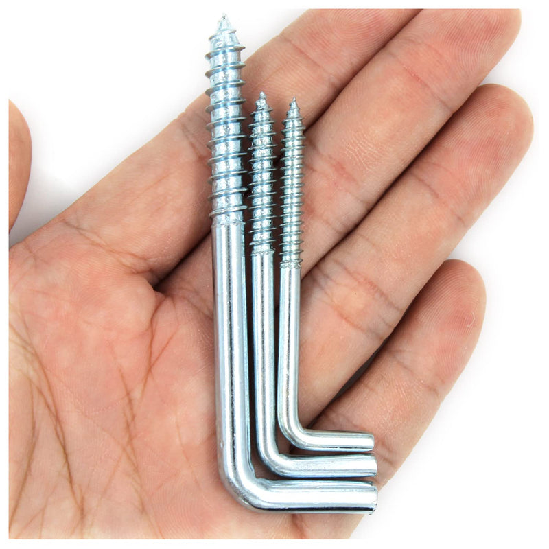 30 Pieces 3 Sizes Screw in Large Square Bend Hook kit, Galvanized Square Bend Hook self Tapping Screw Hook for Home/Workplace/Office, Heavy Load Bearing 30 Pieces 3 Sizes