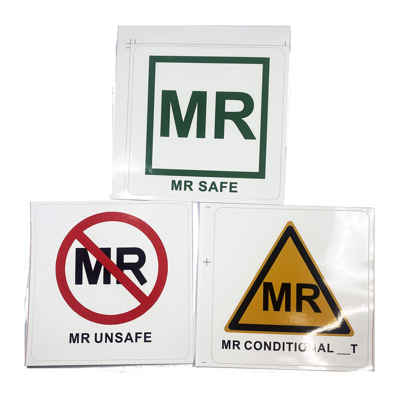 30-Set MRI Safety MR Safe Unsafe Conditional Label Vinyl Sticker 4 x 4 inch Waterproof 30 Pieces
