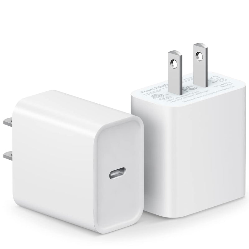 [Australia - AusPower] - [2 Pack] USB C Wall Charger, iPhone 15 Charger Block 20W PD Power Adapter Compatible with iPhone 15/15Pro/15Pro Max/15Plus/14/13/12/11,Xs/X, iPad, Samsung Galaxy and More White 