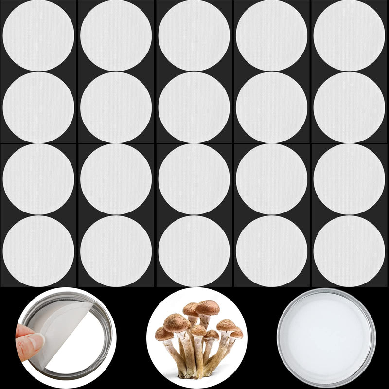 [Australia - AusPower] - Synthetic Filter Paper Stickers 0.3 ?m Filter Disc Wide Mouth Filter Paper Stickers Disc Adhesive Filter Patch Sticker for Mushroom Cultivation Wide Mouth Jar Lids Mason Jars, 68 mm(20 Pieces) 20 