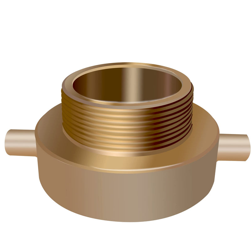 [Australia - AusPower] - Fire Hydrant Adapter, 2-1/2" NST (NH) Female x 2" NPT Male Brass Fire Hose Hydrant Adapter with Pin Lug Fire Equipment Fitting Nipple for Fire Hydrants, Hoses, Pipes 2-1/2" NH Female x 2" NPT Male 