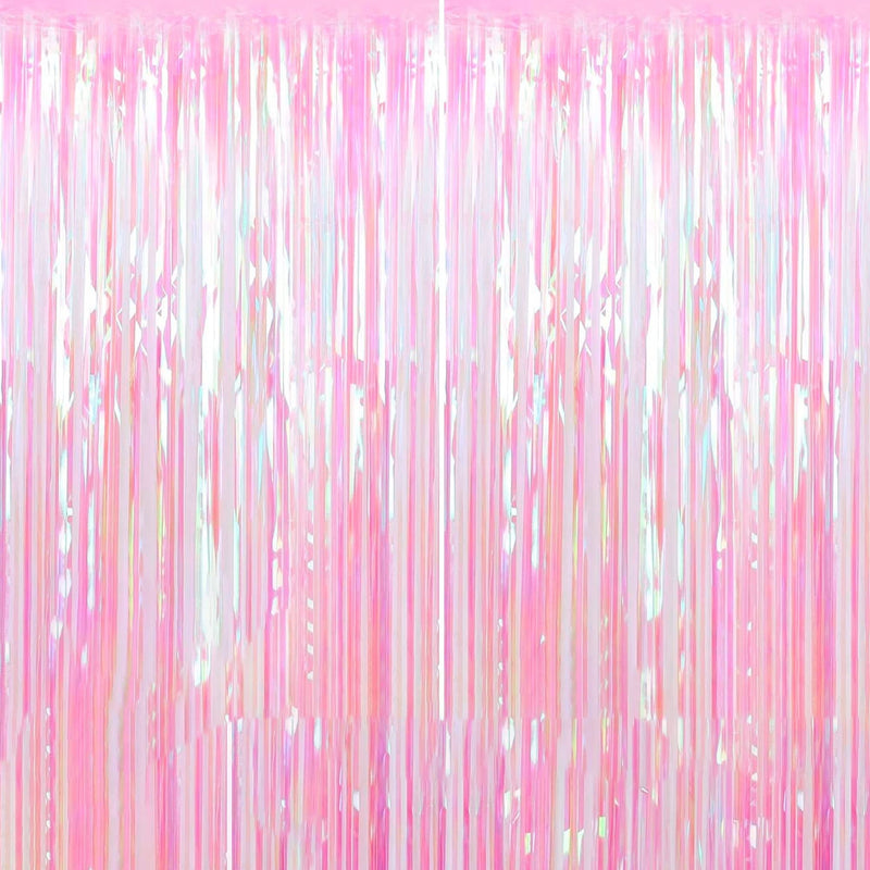 [Australia - AusPower] - Dazzle Bright 2 Pack Backdrop Curtain, 3FT x 8FT Metallic Tinsel Foil Fringe Curtains Photo Booth Background for Baby Shower Party Birthday Wedding Engagement Bridal Shower (Multicolor) Multicolor 