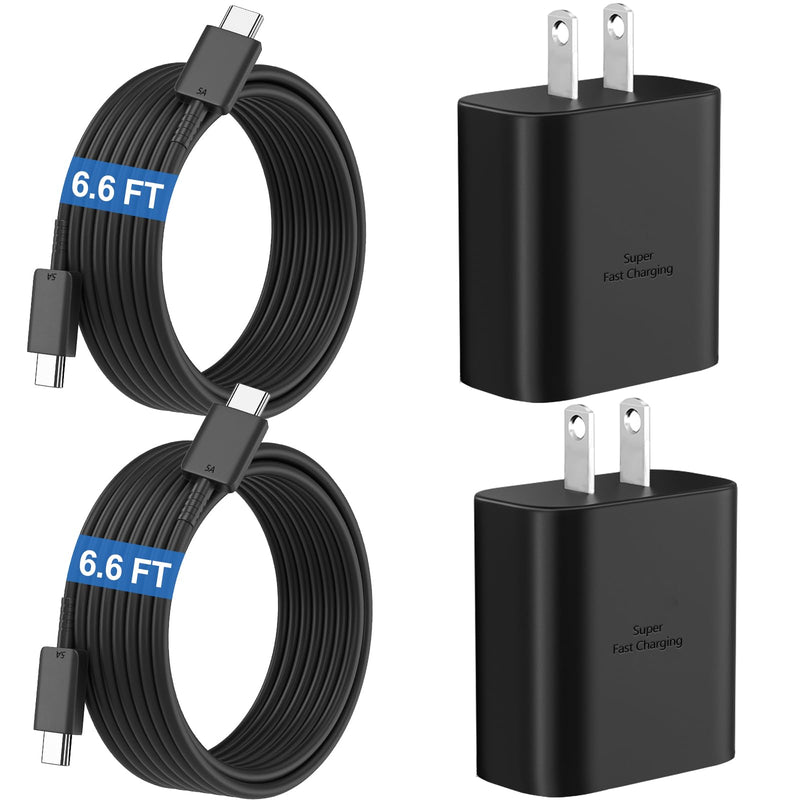 [Australia - AusPower] - Samsung Galaxy S24 Ultra Charger 45W USB-C Super Fast Charger Android Phone Charger Block with 6.6 FT Cable for Samsung Galaxy S24 Ultra/S24/S24+/S23 Ultra/S23/S23+/S22/S21/S20/Note 10/20, Galaxy Tab black 6.6FT 