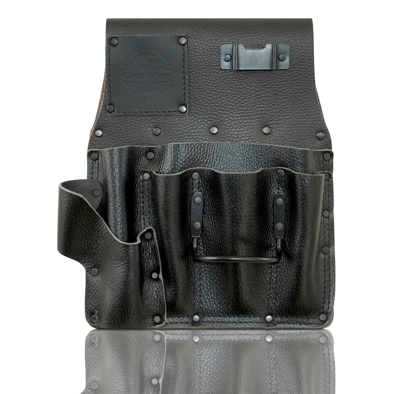 Graintex Drywall Pouch Heavy Duty Top Grain Leather, Steel Hammer Holder, Drywall Tool Belt, Framers Tool Pouch, Construction, Carpenter, Electricians, Ideal for Tradesmen Black Rugged Right Handed