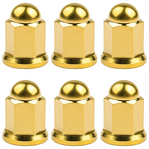 Wanyifa Titanium M6 Gold Dome Head Acorn Lug Nut, threaded fastener view