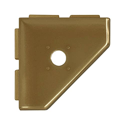 Questech 5" Shower Soap Dish Shelf for Inside Shower, Lugged for New Construction, Bath Organizer for Tiled Walls, Corner Soap Holder, Geo Lugged, Gold Finish