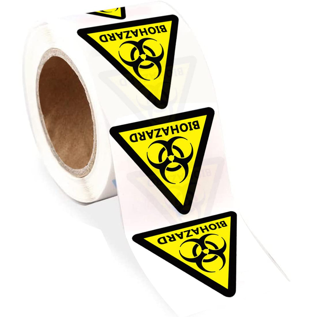 Hard Hat Stickers,Biohazard Warning Labels for Labs,Hospitals,Industrial,2 Inch,500 Pcs Per Roll