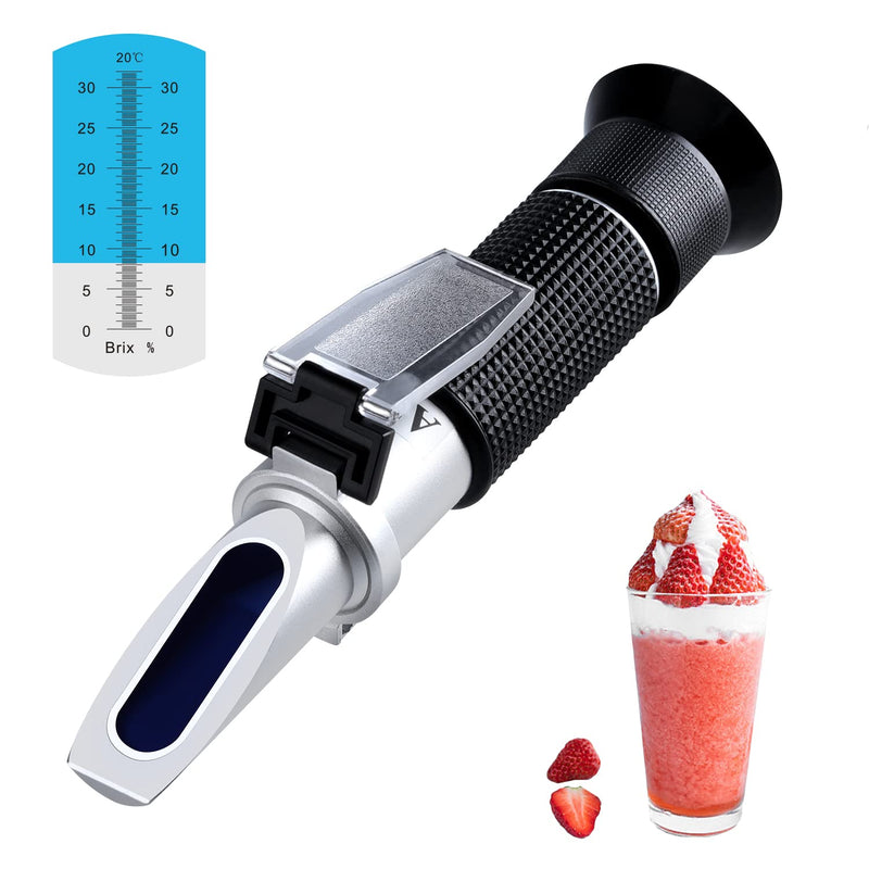 [Australia - AusPower] - Brix Meter Refractometer 0~32%, LEERCHUANG Handheld Brix Refractometer Sugar Content Test, High Accurate Brix Measurement with ATC for Fruit Beverages & Juice Brix: 0~32% 