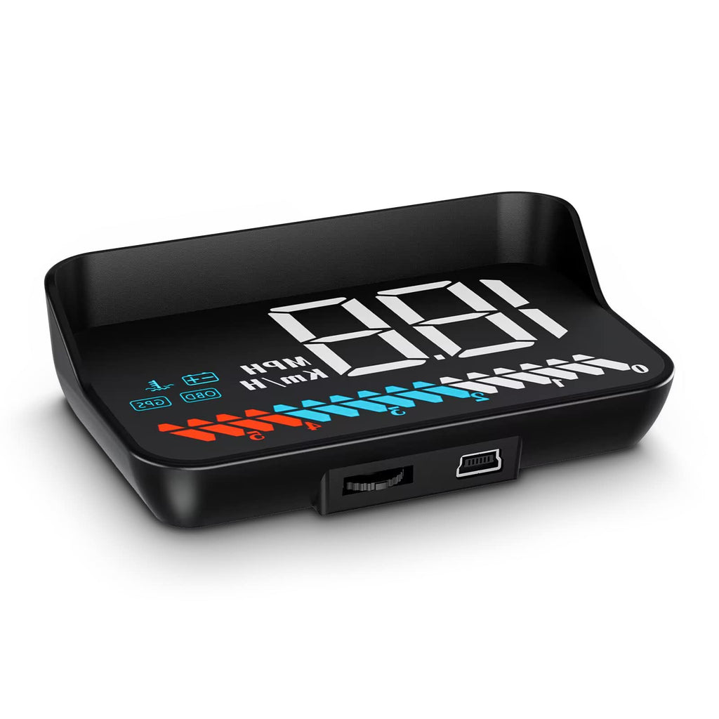 [Australia - AusPower] - Car HUD Head Up Display M7, OBD/GPS Smart Gauge, Driving Speed, Engine RPM, Voltage, Water Temperature, Etc.., Works Great for All Cars 