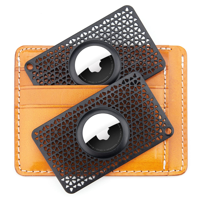 [Australia - AusPower] - CITYWAY [Ultra Thin] 2 Pack Card Case for Airtag, Airtag Holder, 0.1 inch Thickness, Airtag Wallet Case Slim Thin Card Case for Purse, Handbag, Backpack Wallet, Clutch (Black) 