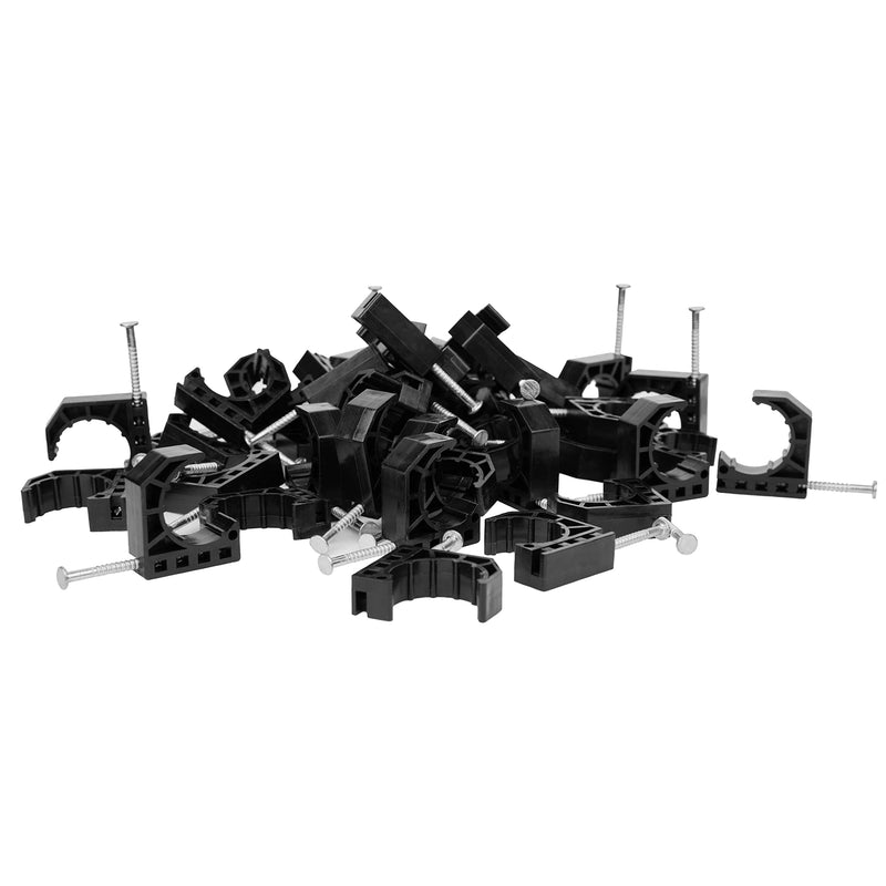 [Australia - AusPower] - (Pack of 50) EFIELD Black Color Half Clamp Fixture, J-Hook with Nail For 3/4" PEX Tubing/Pipe Support (3/4 Inch) 3/4''-P50 J Clamp 