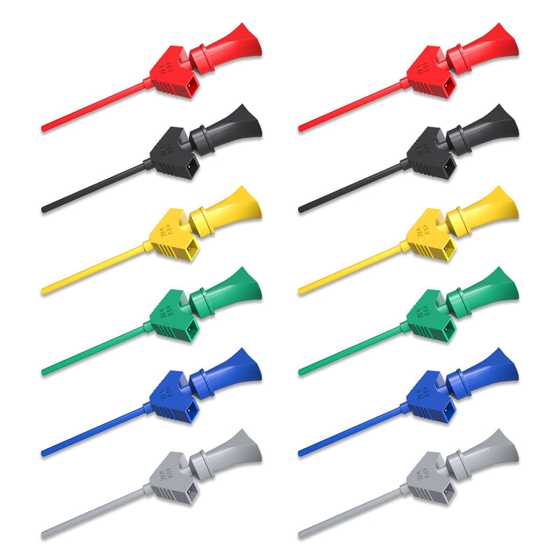 [Australia - AusPower] - Goupchn SMD IC Test Hook Clip 12PCS 6 Colors for Logic Analyzer, Electronic Testing Six Colors 
