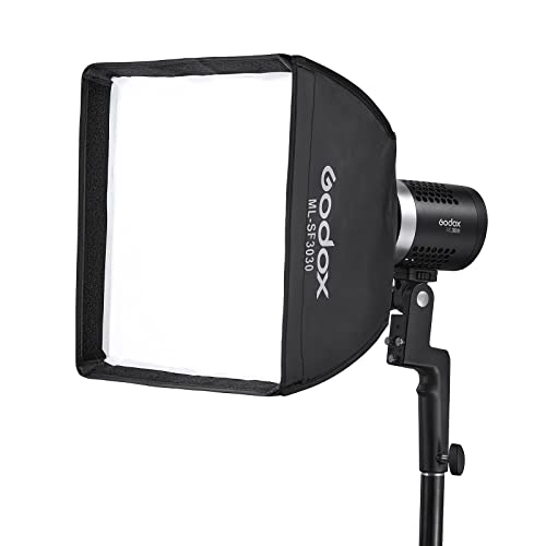 Godox ML-SF3030 Softbox, Direct Attachment (Requires No Bracket/Speed Ring) with Godox Mount for ML100Bi ML30 ML30Bi ML60 ML60Bi ML60IIBi LED Video Light for Photography Portrait Video Recording