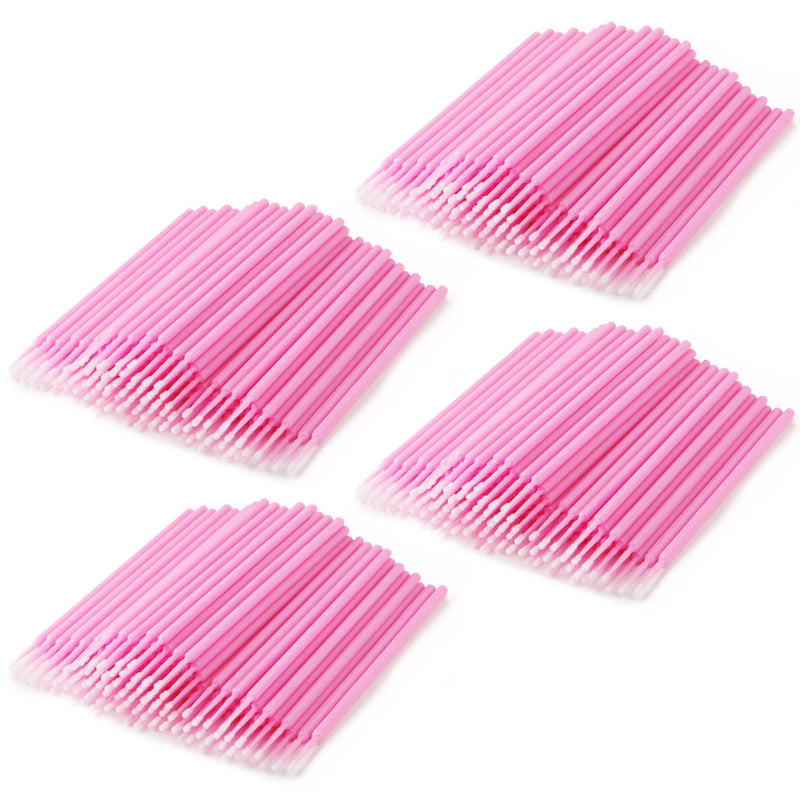 [Australia - AusPower] - Annhua 400 PCS Disposable Micro Applicator Brush, Application Micro swabs Eyelash Extension Brushes for Eyelashes Extensions and Makeup Application - Pink 