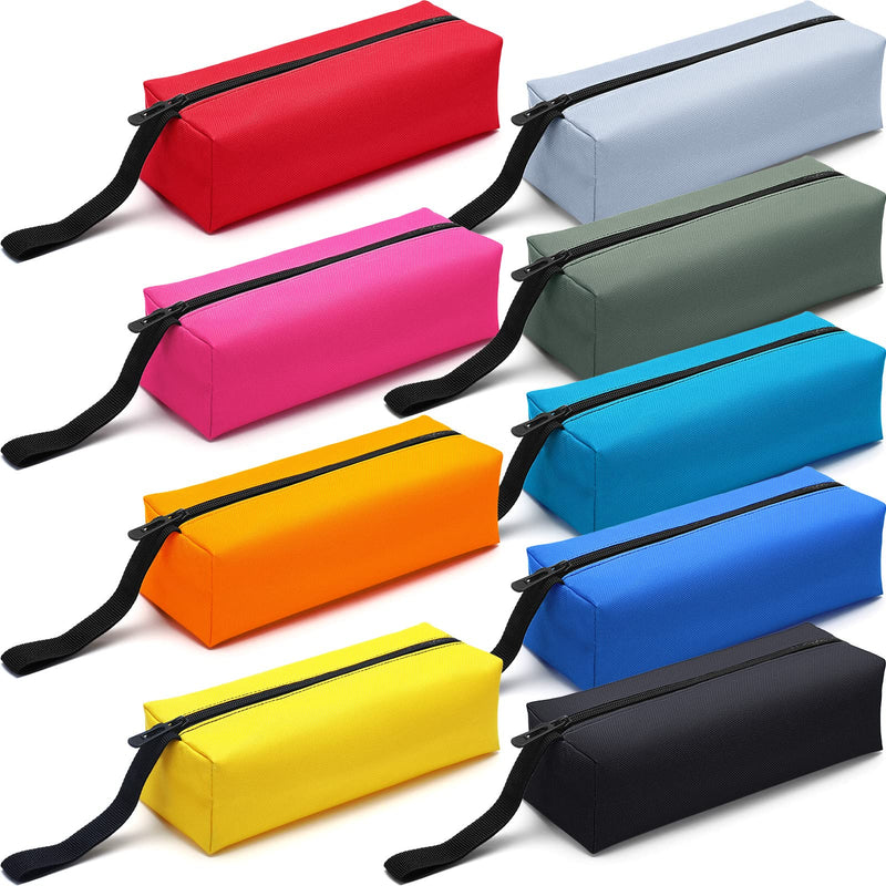 9 Packs Small Tool Pouch Zipper Tool Bags Canvas Waterproof Versatile Hand Zippered Tool Pouches Heavy Duty Multipurpose Zipper Tool Pouch Tote Bag for Organizer Storage (9.8 x 3.3 x 2.7 Inch) 9.8 x 3.3 x 2.7 Inch