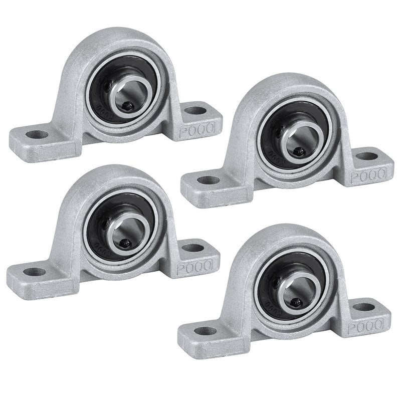 [Australia - AusPower] - KP000 Pillow Block Bearing, Mount Flange, 10mm Bore Unit, Self-Aligning 2-Bolt, Zinc Alloy Housing, Set Screw Locking Style (4 Pack) KP000 KP000 Pillow Block Bearing 