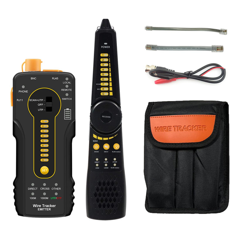 [Australia - AusPower] - Digital Tone Cable Tracer, WANLUTECH Network Cable Tester Tone Generator and Probe Kit RJ11 RJ45 Cable Test for Cable Continuity Checking NCV Detecting PoE Switch Power Supply Pins CT-66 