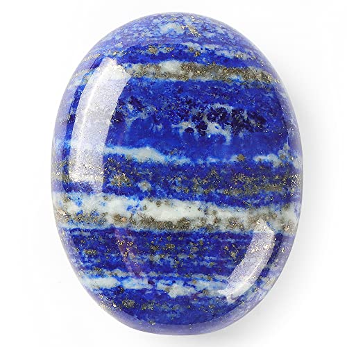 1.8” Inch Lapis Lazuli Palm Stones Thumb Worry Pocket Chakra Crystals for Anxiety, Adult Sensory Items for Woman or Man, Anxiety Relief Items Fidget. Healing Crystals Daily Use