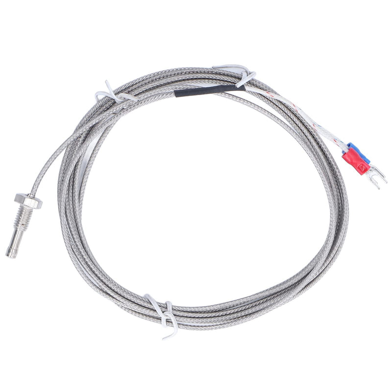 [Australia - AusPower] - Waterproof J Type Grounded Thermocouple - Temperature Sensor Probe for PID Temperature Controller Stainless Steel Pipe Thread 0‑750℃ with Insulation Shield Wire 