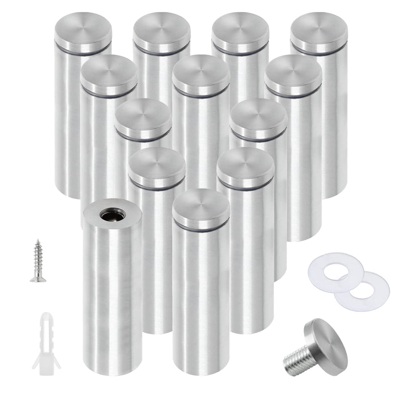 [Australia - AusPower] - Luomorgo 12 Pcs 3/4" x 3.15" Stainless Steel Standoff Screws, Wall Sign Standoff Mounting Hardware Advertising Glass Standoff Nail for Hanging Acrylic Picture Frame, Silver Silver, 12 Pcs 3/4" x 3.15" / 19 x 80mm 