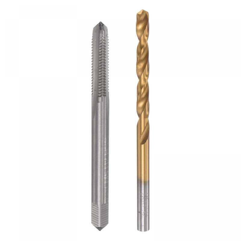 [Australia - AusPower] - uxcell M5 x 0.8 Straight Flute Thread Tap and 4.2mm Twist Drill Bit Set, Metric Titanium Plated 6542 High Speed Steel Machine Screw Thread Tap Threading Drilling Tool 