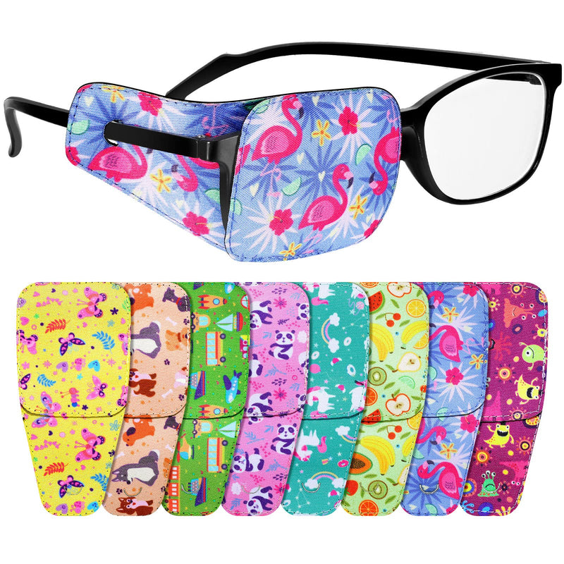 [Australia - AusPower] - 8 Pcs Eye Patches for Kids, Eyepatch for Glasses to Cover Either Eye Cartoon Eye Patching Fabric Patch for Kids Boys Girls(Cute Style) Cute Style 